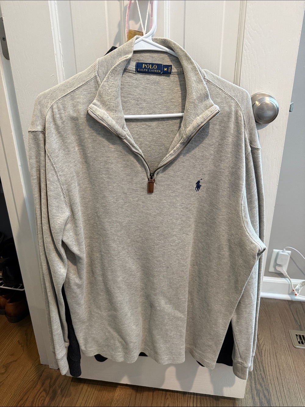 Polo by Ralph Lauren Light Gray Quarter-Zip Pullover with Navy Pony